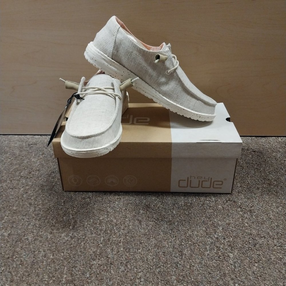 Hey Dude Women's Wendy Shoe Chambray -White Nut